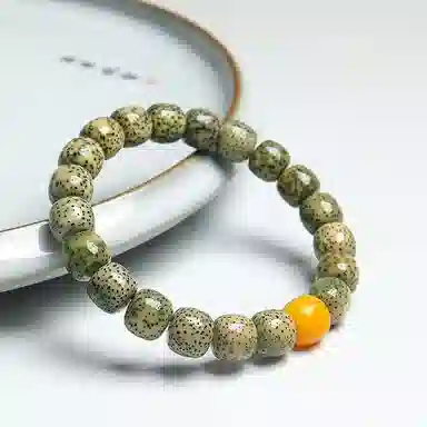 木盛缘 【顺丰包邮天官赐福】阴皮高密原生态石玉料蛇年招财绿幽灵佛珠平步青云金榜题名财源滚滚#好运 星月菩提 手串 男女同款情侣款