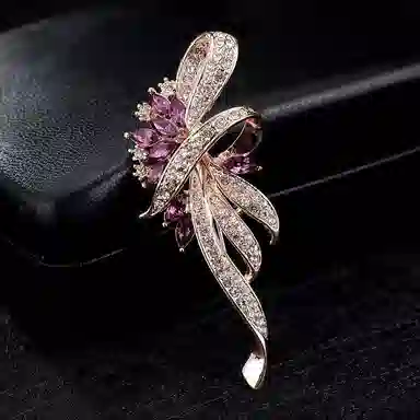 缔晶 精致奢华时尚 优雅浪漫复古闪耀胸花 合金 胸针 女款