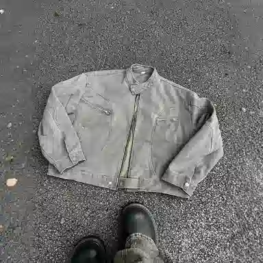 NEVER RULE Denim Jacket Grey