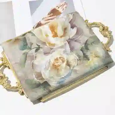 上海故事 春满山雪纺长巾出游外搭国风印花气质仙仙 桑蚕丝 丝巾 女款