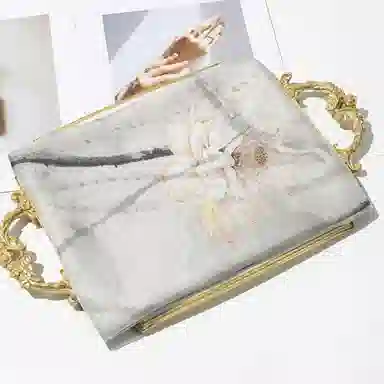 上海故事 春满山雪纺长巾出游外搭国风印花气质仙仙 桑蚕丝 丝巾 女款