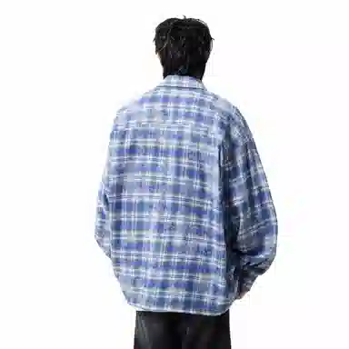 大卫贝肯 美式潮牌复古简约基础款格纹休闲宽松柔软舒适抗皱时尚百搭长袖衬衫 男女同款