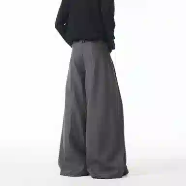 颂希尔 美式高街插袋阔腿宽松直筒垂感休闲西装裤 男女同款