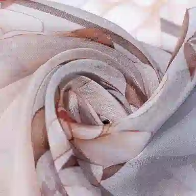 上海故事 春满山雪纺长巾出游外搭国风印花气质仙仙 桑蚕丝 丝巾 女款