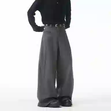 颂希尔 美式高街插袋阔腿宽松直筒垂感休闲西装裤 男女同款