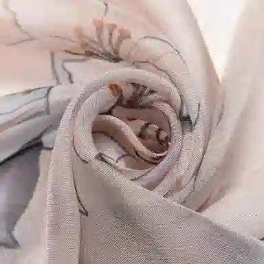 上海故事 春满山雪纺长巾出游外搭国风印花气质仙仙 桑蚕丝 丝巾 女款