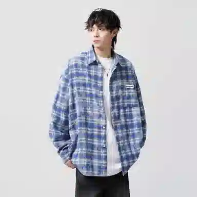 大卫贝肯 美式潮牌复古简约基础款格纹休闲宽松柔软舒适抗皱时尚百搭长袖衬衫 男女同款