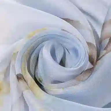 上海故事 春满山雪纺长巾出游外搭国风印花气质仙仙 桑蚕丝 丝巾 女款