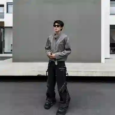 NEVER RULE Denim Jacket Grey