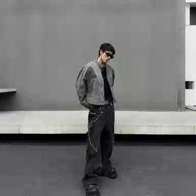 NEVER RULE Denim Jacket Grey