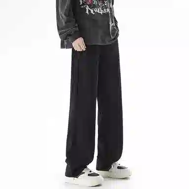 【dme】 基础款时尚舒适中腰休闲复古宽松百搭直筒牛仔裤 男女同款