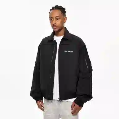 大卫贝肯 美式高街复古简约基础款字母印花时尚百搭宽松柔软舒适户外出行防风保暖休闲夹克 男女同款