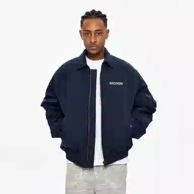 大卫贝肯 美式高街复古简约基础款字母印花时尚百搭宽松柔软舒适户外出行防风保暖休闲夹克 男女同款