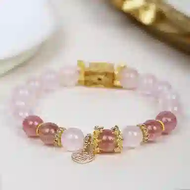 【做个富婆·生意兴隆】 千玺世家 #好运旺桃花招财转运天然 粉水晶 新中式复古国潮高级感气质百搭 手串 女款