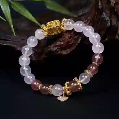 【做个富婆·生意兴隆】 千玺世家 #好运旺桃花招财转运天然 粉水晶 新中式复古国潮高级感气质百搭 手串 女款