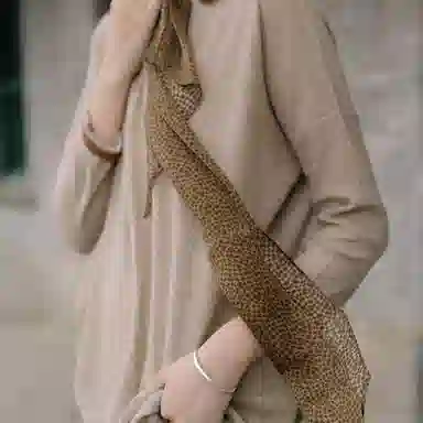 山一丸 春夏双层曼陀罗纹飘带装饰显气质长条简约发带 丝巾 女款