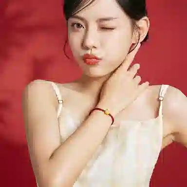 周六福 黄金转运珠财宝福袋手绳女士手饰定价 足金 一口价 手链 女款