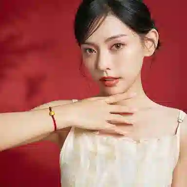 周六福 黄金转运珠财宝福袋手绳女士手饰定价 足金 一口价 手链 女款