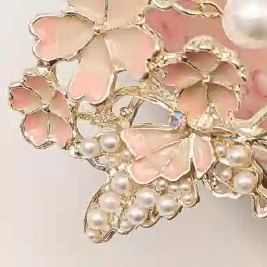 简应舒 古风汉服新中式盘子珐琅花朵步摇 合金 发簪 女款