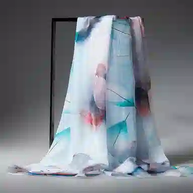 恒源祥 实用绑包数码喷绘 桑蚕丝 丝巾 女款