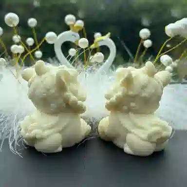 素于 国潮新中式高级感轻奢随手精雕萌宠招财进宝醒狮一对招财纳福吉祥如意心想事成文玩盘玩#好运再造 象牙果 手把件 男女同款情侣款