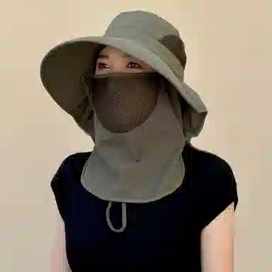 北极绒 户外可折叠 遮脸护颈透气防紫外线 潮流百搭遮阳防晒 聚酯纤维 渔夫帽 男女同款情侣款