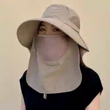 北极绒 户外可折叠 遮脸护颈透气防紫外线 潮流百搭遮阳防晒 聚酯纤维 渔夫帽 男女同款情侣款