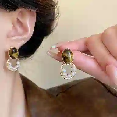 彤彤兔 美拉德复古个性时尚 合金 耳环 女款