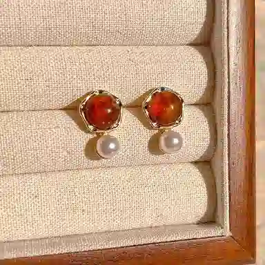 彤彤兔 美拉德风高级感复古 合金 耳钉 女款