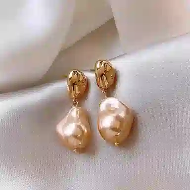 彤彤兔 港风金属异形巴洛克 合金 耳环 女款