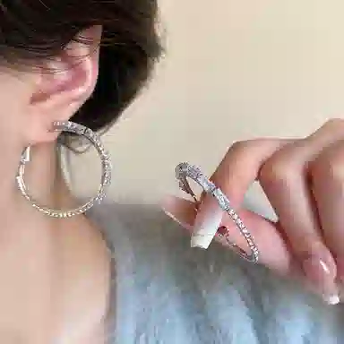 彤彤兔 轻奢圆圈冷淡风 合金 耳环 女款