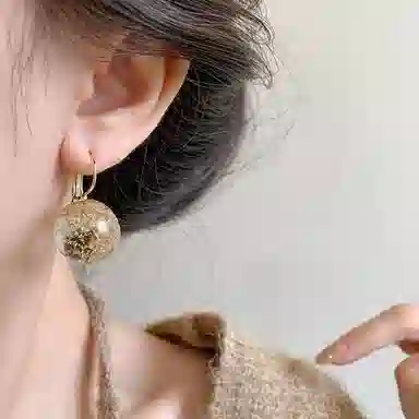 彤彤兔 仿金箔状复古气质 合金 耳环 女款