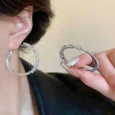 彤彤兔 轻奢圆圈冷淡风 合金 耳环 女款