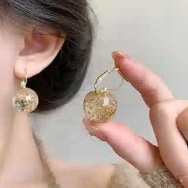 彤彤兔 仿金箔状复古气质 合金 耳环 女款