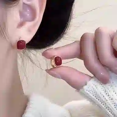 彤彤兔 小众设计简约珠珠耳扣 合金 耳环 女款