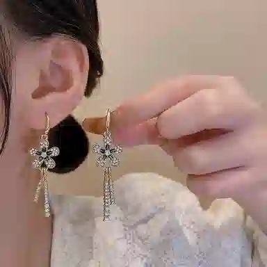 彤彤兔 复古气质小众长款 合金 耳环 女款