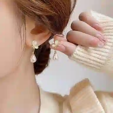 彤彤兔 复古轻奢珍珠 合金 耳环 女款