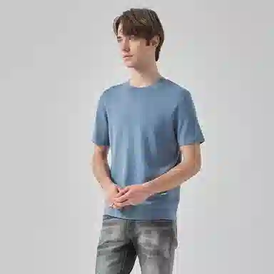 LIU·JO UOMO Crew Neck Knit T-Shirt Light Blue