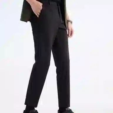 九牧王男裤专家 潮流亲肤时尚舒适直筒休闲商务西装裤 男款 灰色