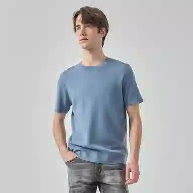 LIU·JO UOMO Crew Neck Knit T-Shirt Light Blue