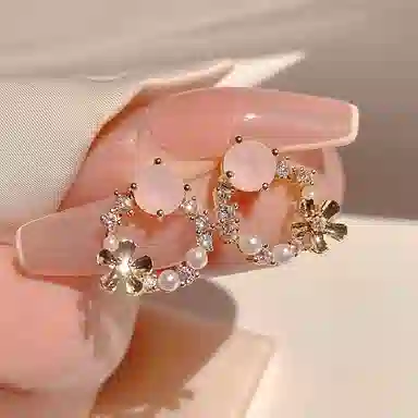 彤彤兔 韩系甜美蝴蝶结 合金 耳钉 女款