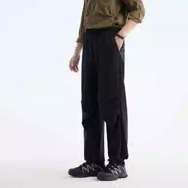 九牧王男裤专家 商务高弹车缝宽松直筒户外工装裤 男款