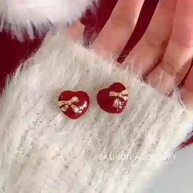 彤彤兔 复古气质蝴蝶结 合金 耳钉 女款