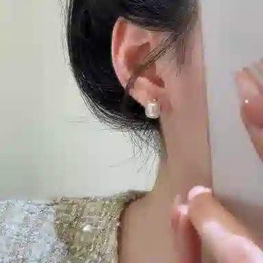 彤彤兔 小众设计简约珠珠耳扣 合金 耳环 女款