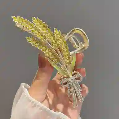 缔晶 森系复古时尚 穗穗平安 鲨鱼夹套装 优雅清新日常通勤配饰 合金 发夹 女款