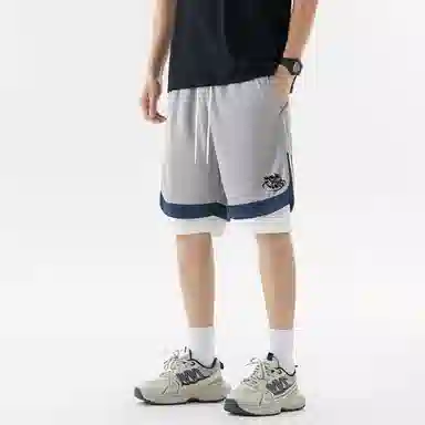 王者荣耀 标语款 美式基础款字母印花户外运动篮球跑步训练宽松透气假两件抽绳休闲短裤 男女同款