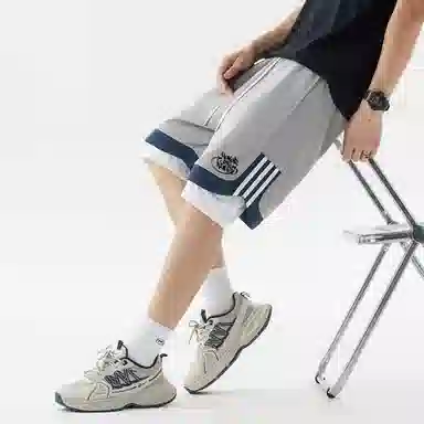 王者荣耀 标语款 美式基础款字母印花户外运动篮球跑步训练宽松透气假两件抽绳休闲短裤 男女同款