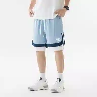 王者荣耀 标语款 美式基础款字母印花户外运动篮球跑步训练宽松透气假两件抽绳休闲短裤 男女同款