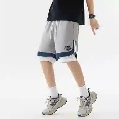 王者荣耀 标语款 美式基础款字母印花户外运动篮球跑步训练宽松透气假两件抽绳休闲短裤 男女同款