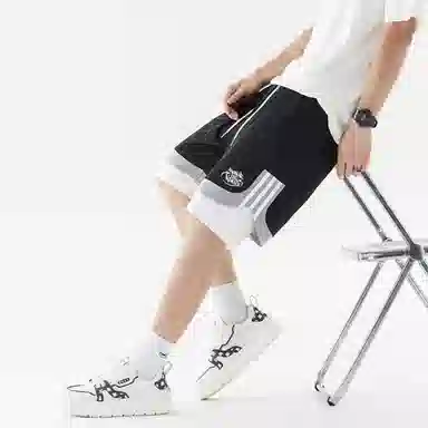 王者荣耀 标语款 美式基础款字母印花户外运动篮球跑步训练宽松透气假两件抽绳休闲短裤 男女同款